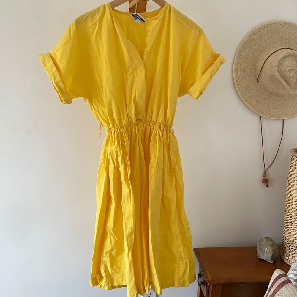 Darling Yellow Vintage Cotton Dress